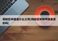 蚂蚁区块链是什么公司[蚂蚁区块链溯源是真的吗]