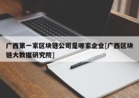 广西第一家区块链公司是哪家企业[广西区块链大数据研究院]